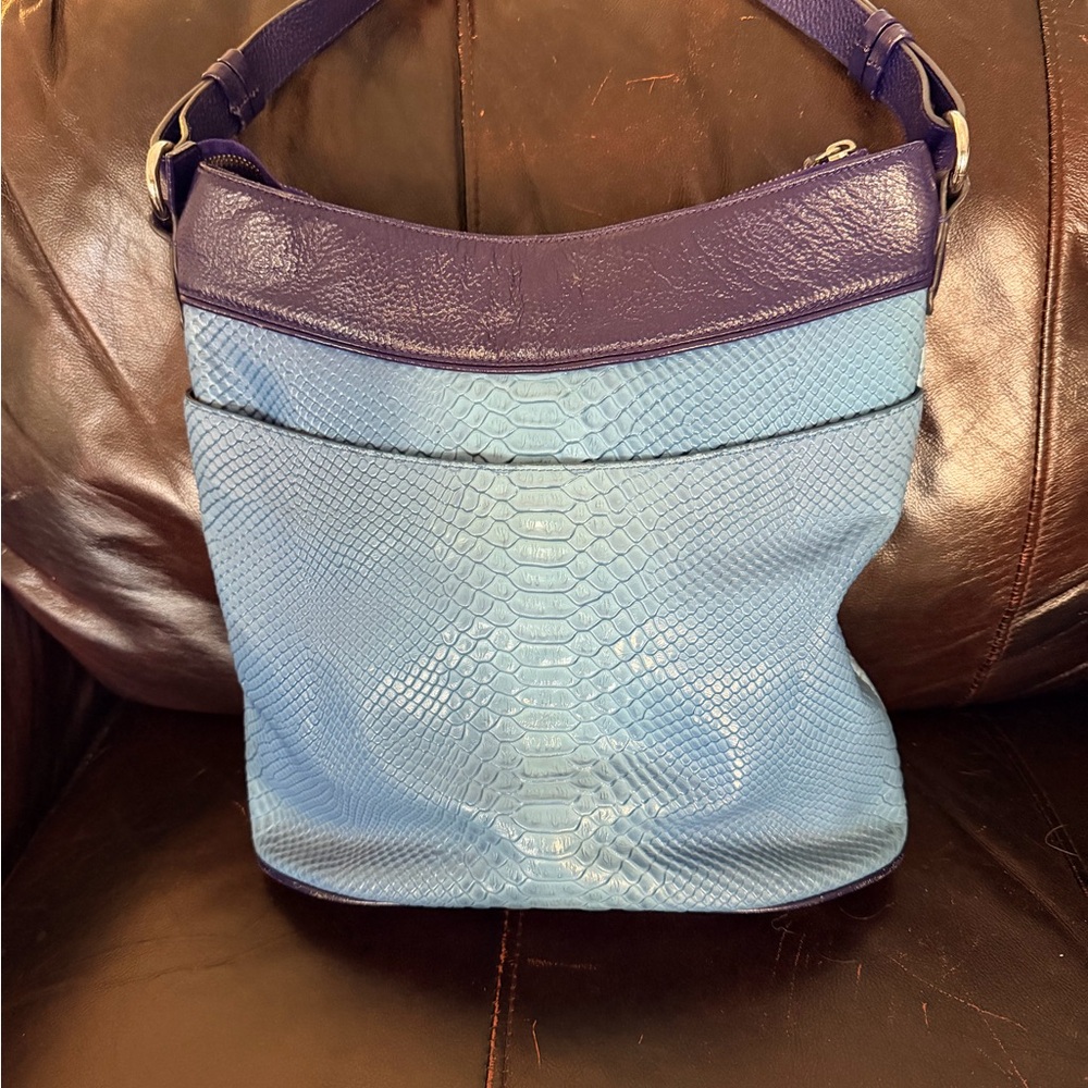 Two-Tone Blue & Purple Women's Shoulder Bag